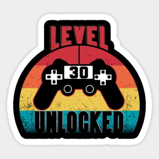 Gaming Level 30 Unlocked Gift Sticker